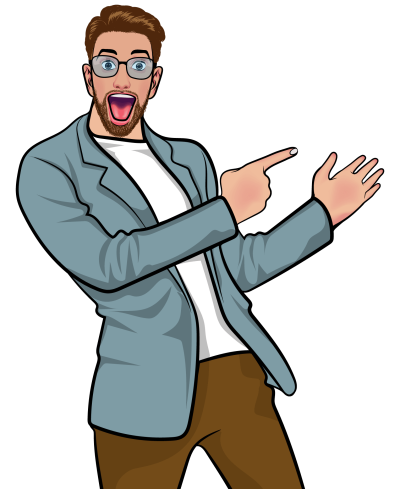 Surprised Businessman Pointing
